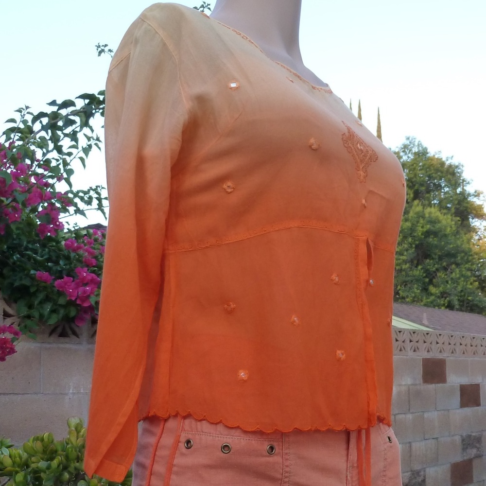 Exotic Tangerine Ruby N Style Bohemian Blouse